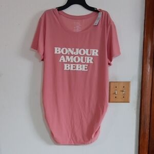 Pink Bonjour Amour Bebe Pajama Shirt